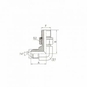 90° Elbow JIC Male 74° Cone/BSP Male O-Ring
